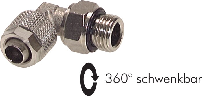 Exemplarische Darstellung: CK-Winkel-Schlauch-Drehverschraubung mit zylindrischem Gewinde